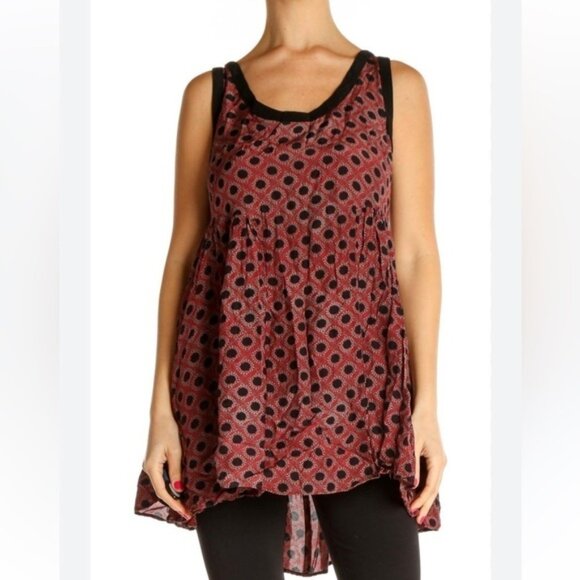 Free People Red Polka dot Molly Bohemian Tank Mini Swing dress size Small - Picture 8 of 12